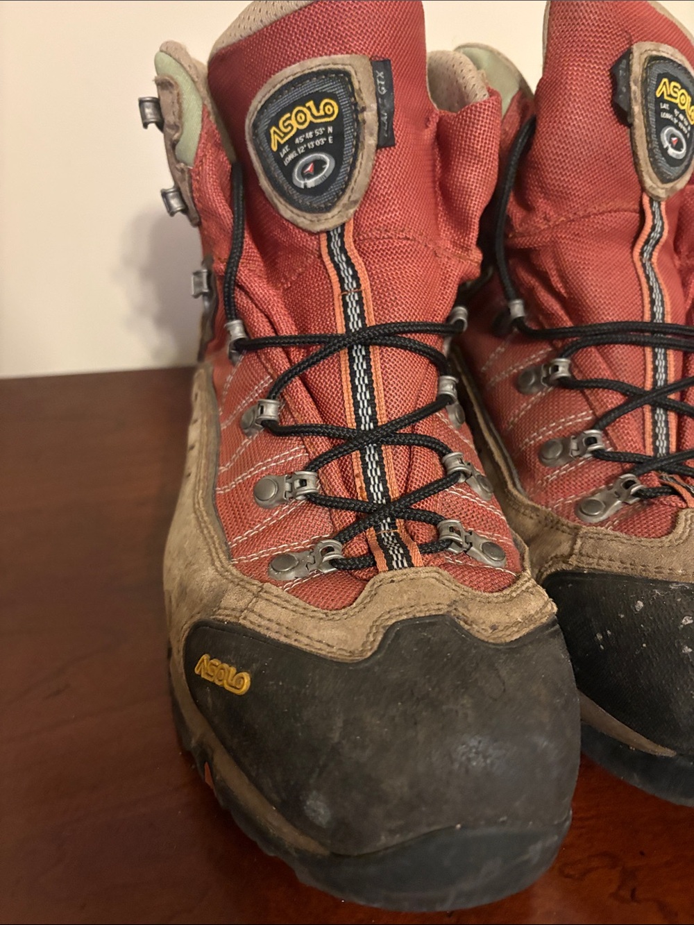 Asolo Rust Red and Tan Trail Hiking Boots - Picture 3 of 13